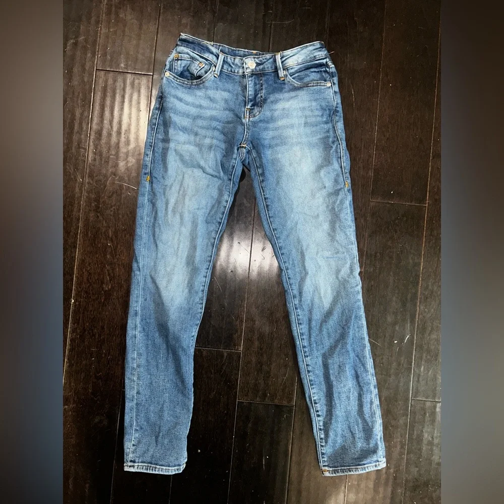 True Religion Stella low rise 27 28 Light Blue Skinny Jeans 30 inseam flattering - Picture 4 of 9